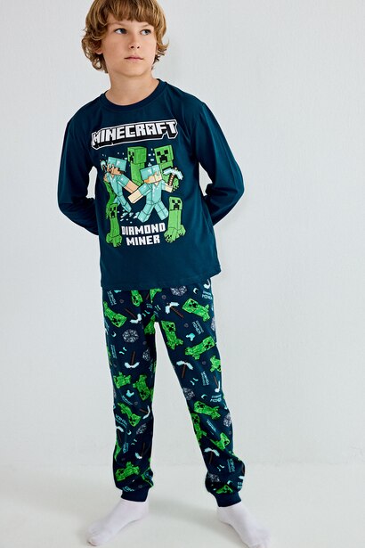 2'li Pijama Takımı Minecraft Baskılı Erkek Çocuk