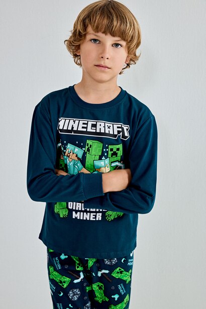 2'li Pijama Takımı Minecraft Baskılı Erkek Çocuk