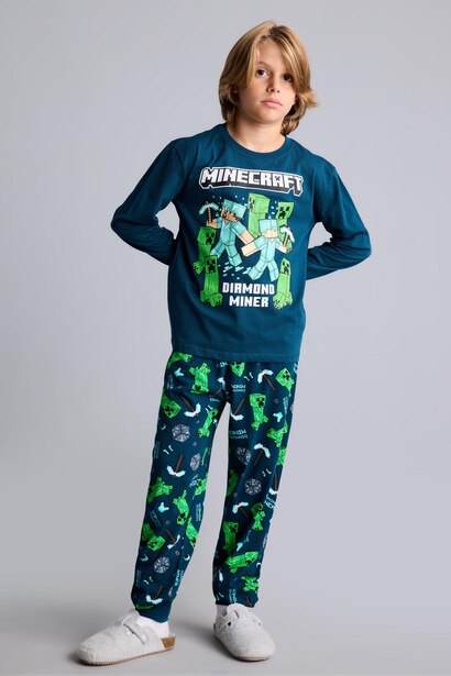 2'li Pijama Takımı Minecraft Baskılı Erkek Çocuk