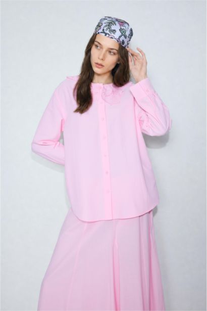 Regular Fit Uzun Kollu Poplin Tunik