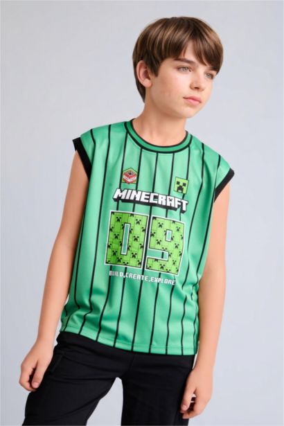 Boy Regular Fit Minecraft Licensed Tulle Tank Top