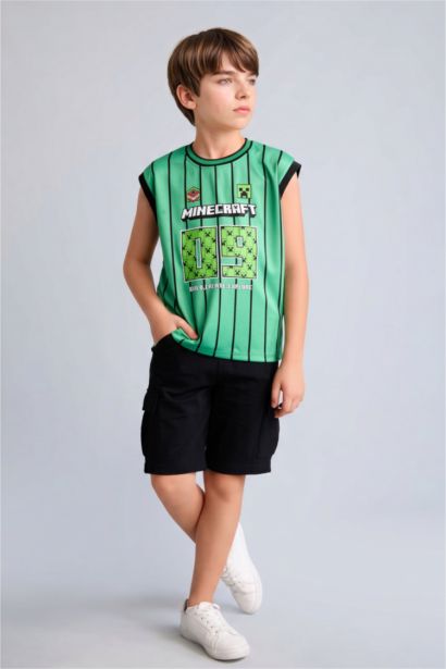 Boy Regular Fit Minecraft Licensed Tulle Tank Top