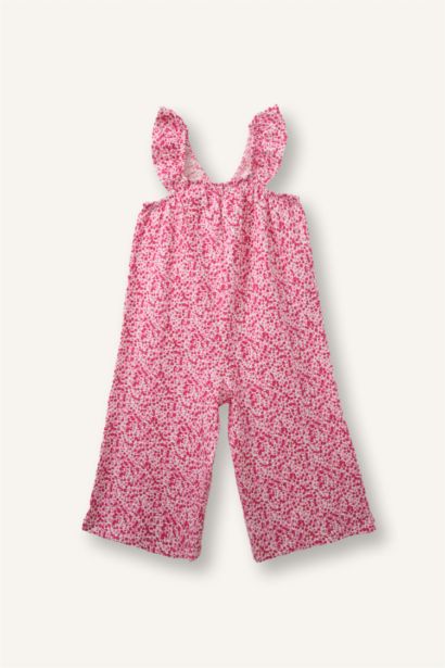 %100 Pamuk Kız Bebek Floral Bürümcük Tulum