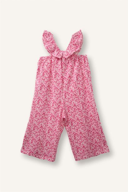 %100 Pamuk Kız Bebek Floral Bürümcük Tulum