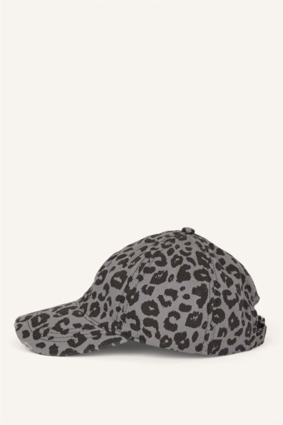 Pamuklu Leopar Desenli Şapka