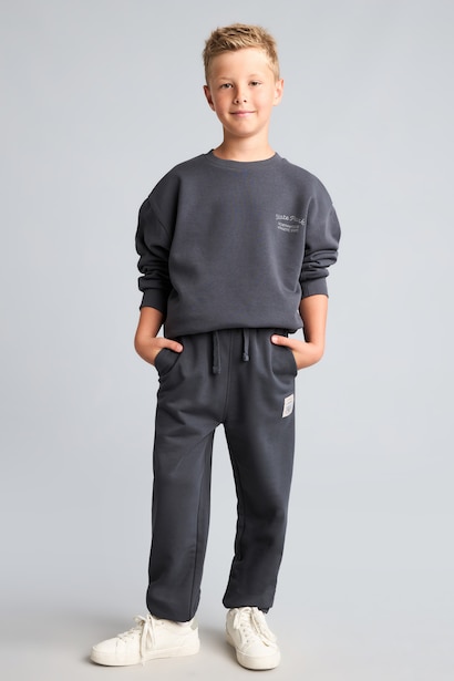 Boy Elastic Waist Patch Detail Sweatpants