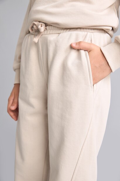 Boy Oversize Fit Beige Jogger Sweatpants