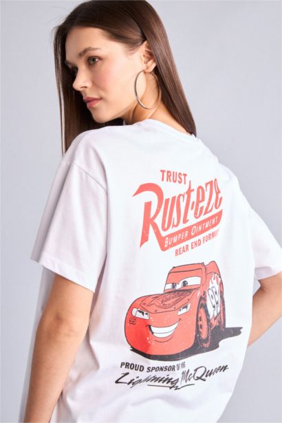 Cars Oversıze Sırt Baskılı Tişört