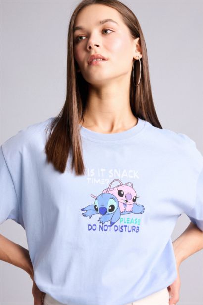 Lilo & Stitch Oversize Sırt Baskılı Tişört