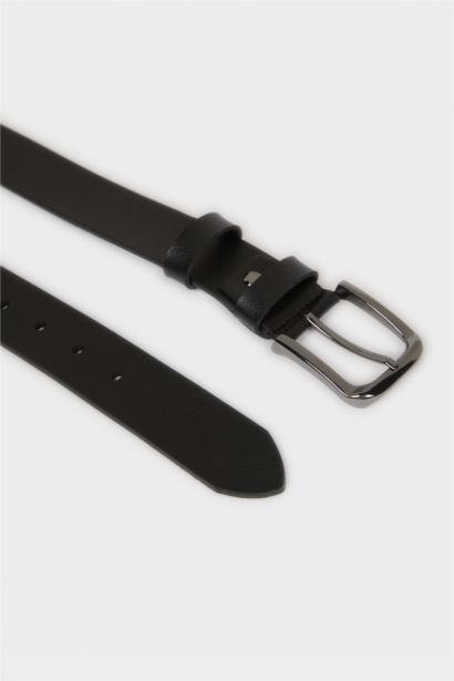 Erkek Dikdörtgen Toka Suni Deri Jean Kemeri