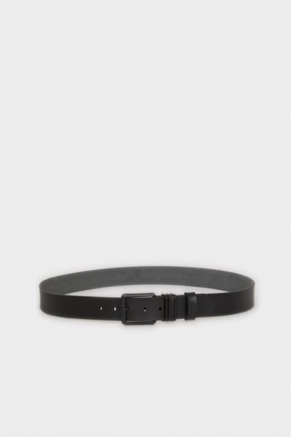 Erkek Dikdörtgen Toka Suni Deri Jean Kemeri