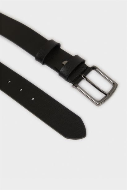 Erkek Dikdörtgen Toka Suni Deri Jean Kemeri