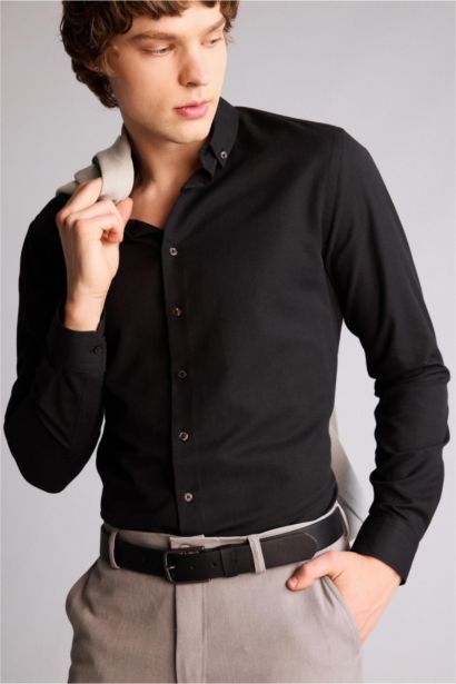 Erkek Dikdörtgen Toka Suni Deri Jean Kemeri