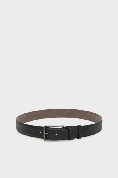 Erkek Dikdörtgen Toka Suni Deri Jean Kemeri