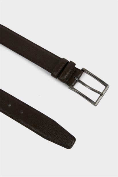 Erkek Dikdörtgen Toka Suni Deri Jean Kemeri