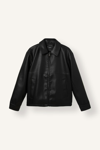 Regular Fit Polo Collar Zip-Up Jacket