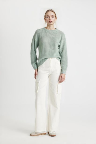 Regular Fit Crew Neck Knitted Pullover