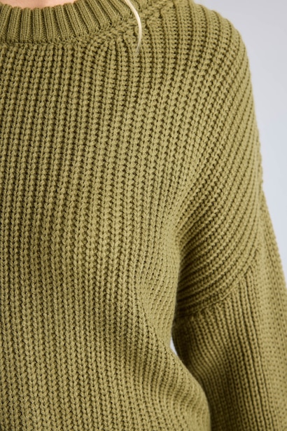Regular Fit Crew Neck Knitted Pullover