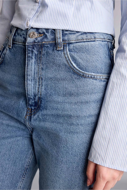 Yüksek Bel Wide Leg Jean Pantolon