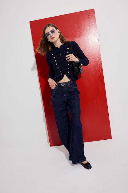 Normal Waist Wide Leg Trousers