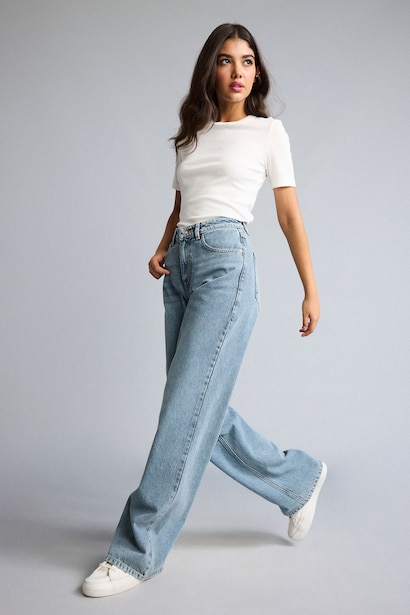 Straight Wide High Waist Trousers