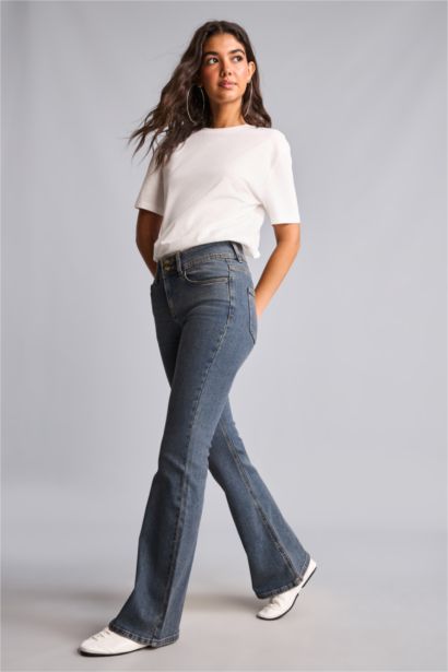 Normal Waist Flare Trousers