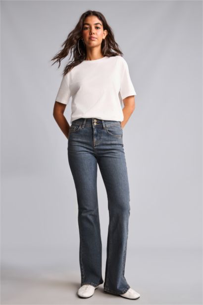 Normal Waist Flare Trousers