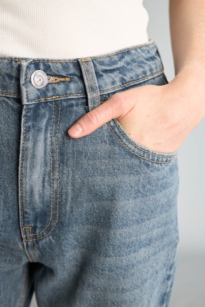 Straight Wide Yüksek Bel Jean