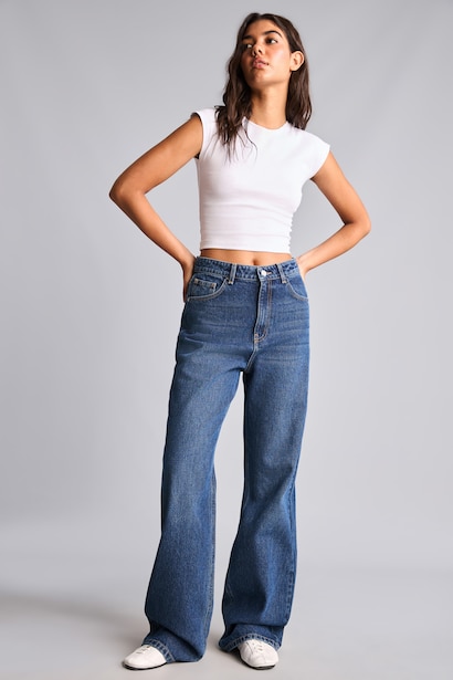 90's Wıde Leg Yüksek Bel Jean Pantolon
