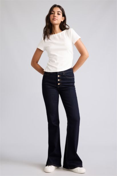 Normal Waist Flare Trousers
