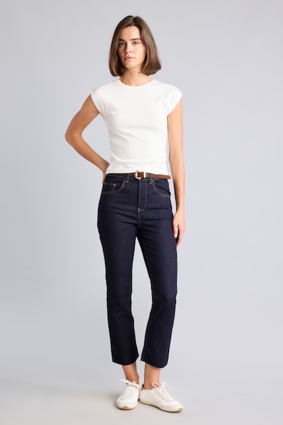 Crop Flare Fit High Waist Trousers