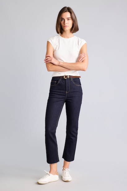 Crop Flare Fit High Waist Trousers