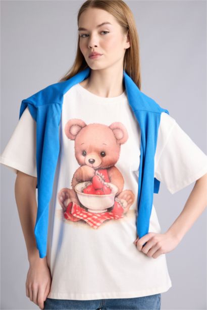 Oversıze Ayıcıklı Tişört