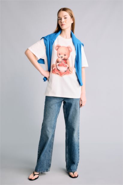 Oversıze Ayıcıklı Tişört