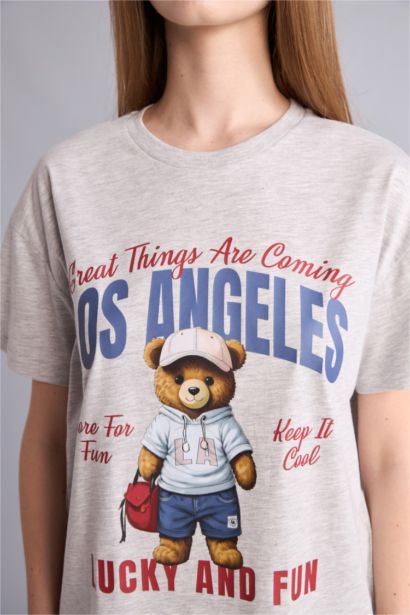 Teddy Bear Baskılı Kız Çocuk Tişört