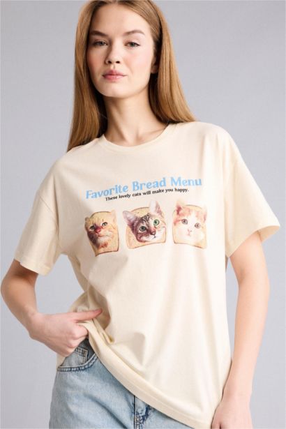 Oversize Kısa kollu Baskılı Tişört