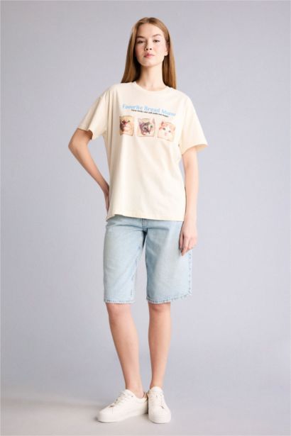 Oversize Kısa kollu Baskılı Tişört