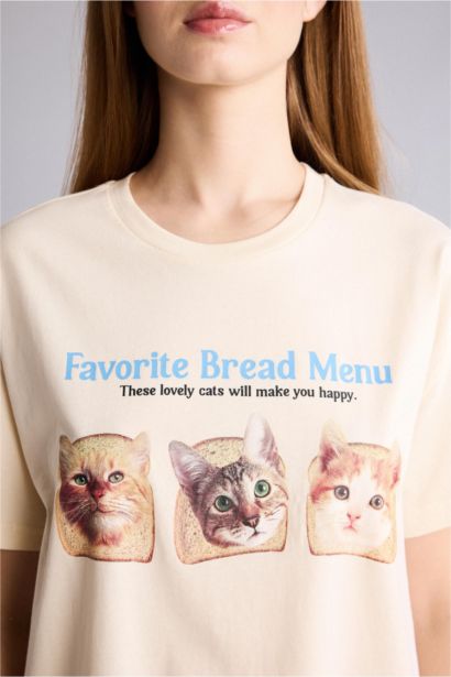 Oversize Kısa kollu Baskılı Tişört