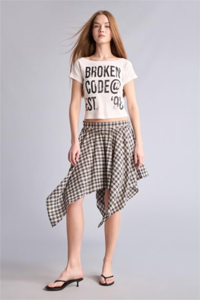 Fitted Ribana Baskılı Tişört