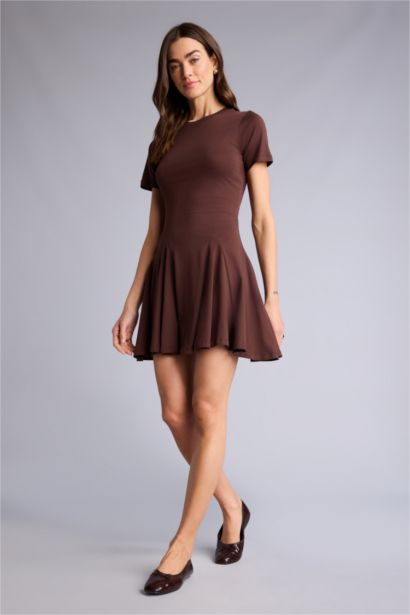 A Cut Cotton Mini Dress
