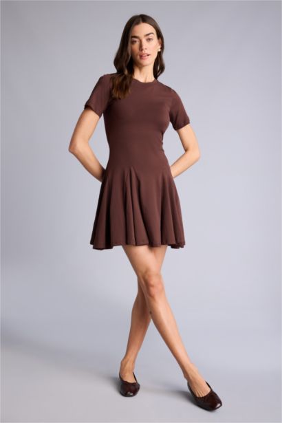 A Cut Cotton Mini Dress