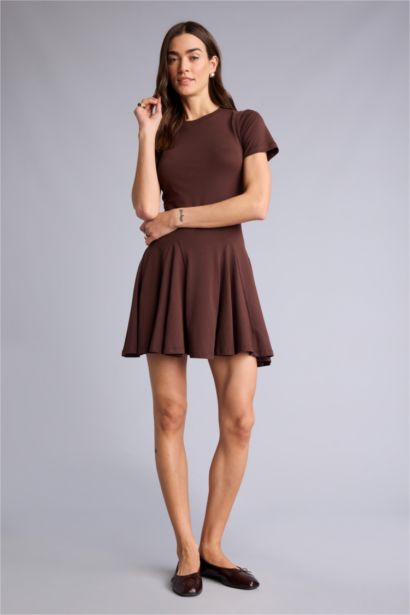 A Cut Cotton Mini Dress