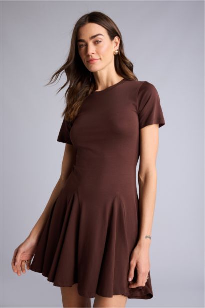 A Cut Cotton Mini Dress