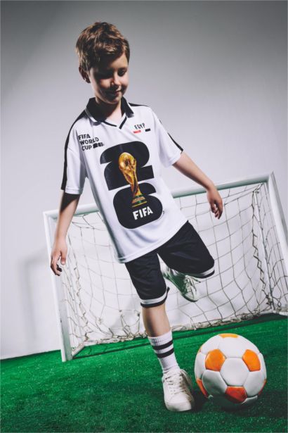 Boy FIFA World Cup New Regular Fit Mesh Jersey Fabric T-Shirt