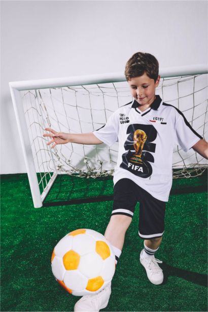 Boy FIFA World Cup New Regular Fit Mesh Jersey Fabric T-Shirt