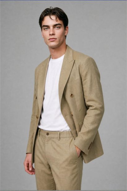 Regular Fit Linen Look Blazer