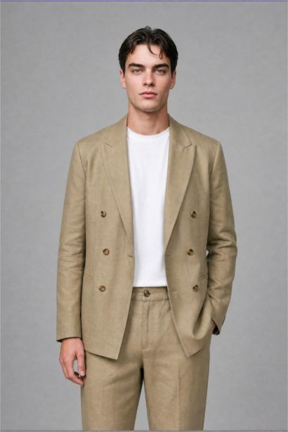 Regular Fit Linen Look Blazer