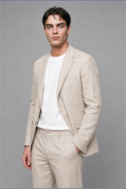 Regular Fit Linen Look Blazer