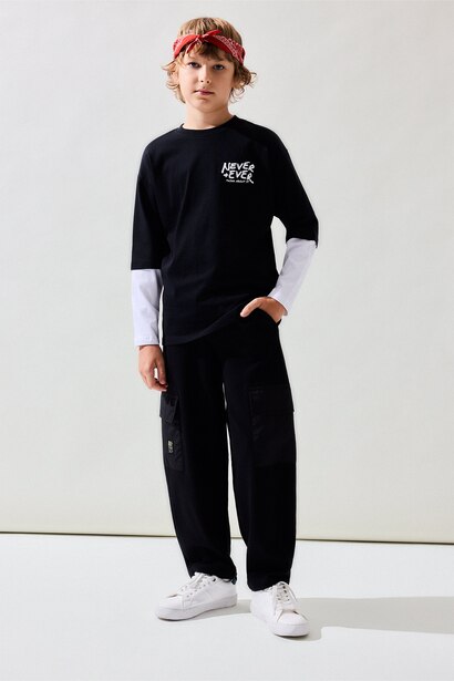 Boy Regular Fit 100% Cotton Long Sleeve T-Shirt