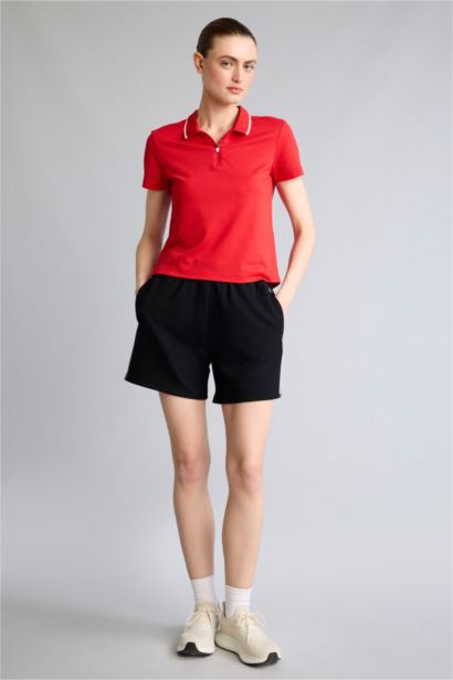 Standard Fit Polo Neck Sports Basic T-shirt
